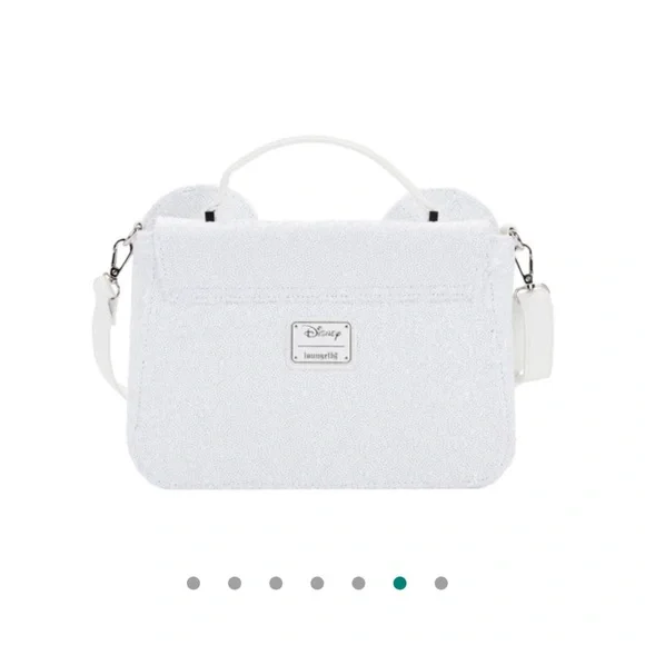 NEW SET Loungefly Minnie Mouse Sequin Wedding Crossbody Bag and wallet - Picture 12 of 16